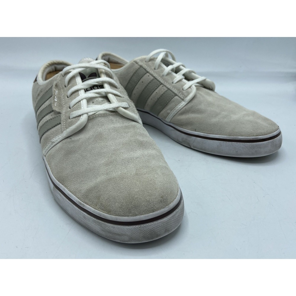 Adidas Busenitz Seeley Pro Q33246 Mens size‎ 11.5 White Sesame Staubu Brown EUC